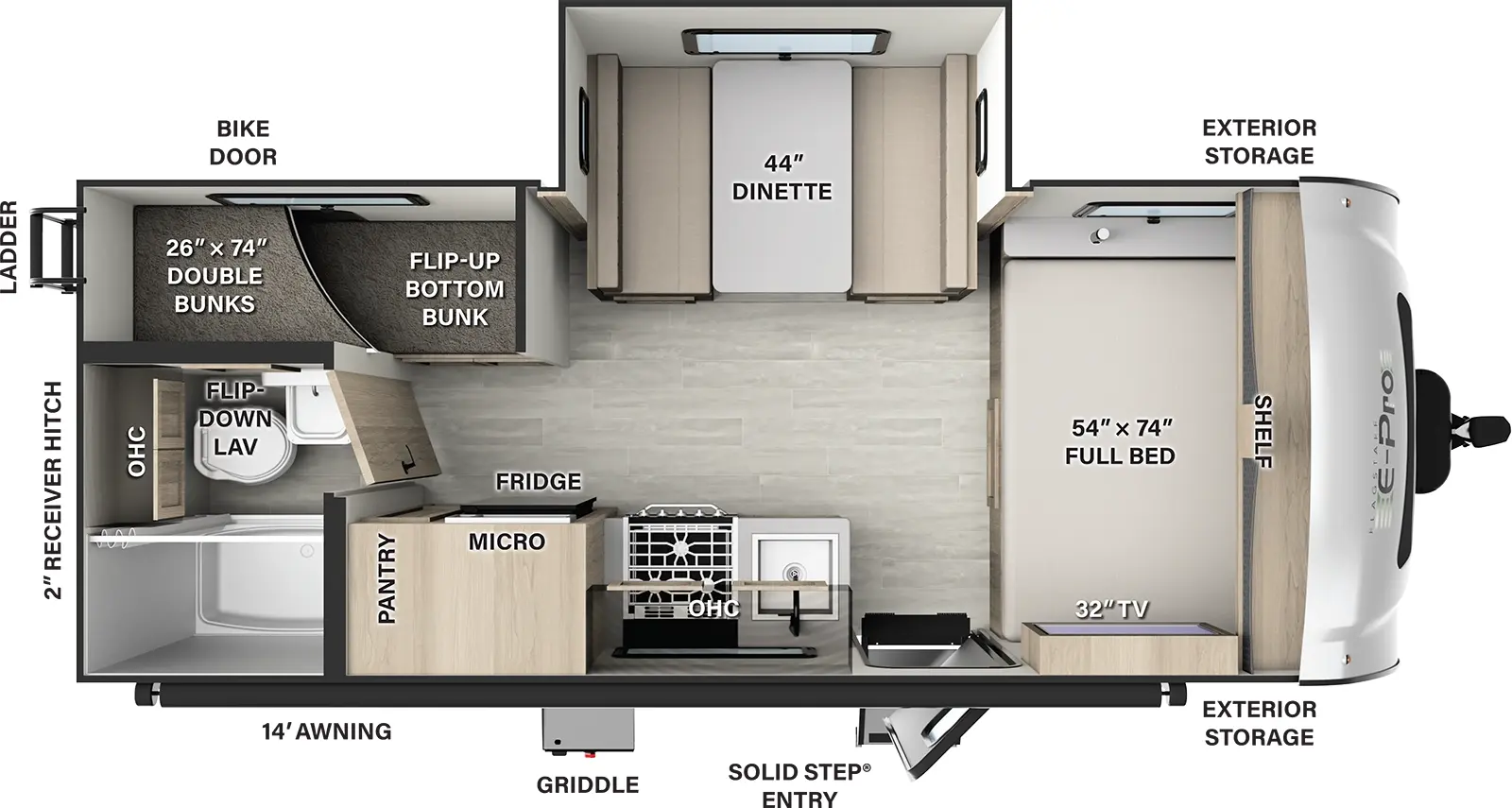 Flagstaff E Pro E20BHS Floorplan